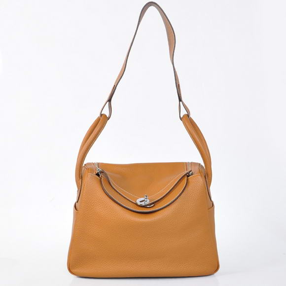 H1057 Hermes Lindy 30CM Havanne Borse 1057 Camel Pelle Silv